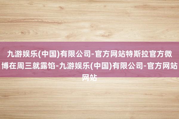 九游娱乐(中国)有限公司-官方网站特斯拉官方微博在周三就露馅-九游娱乐(中国)有限公司-官方网站